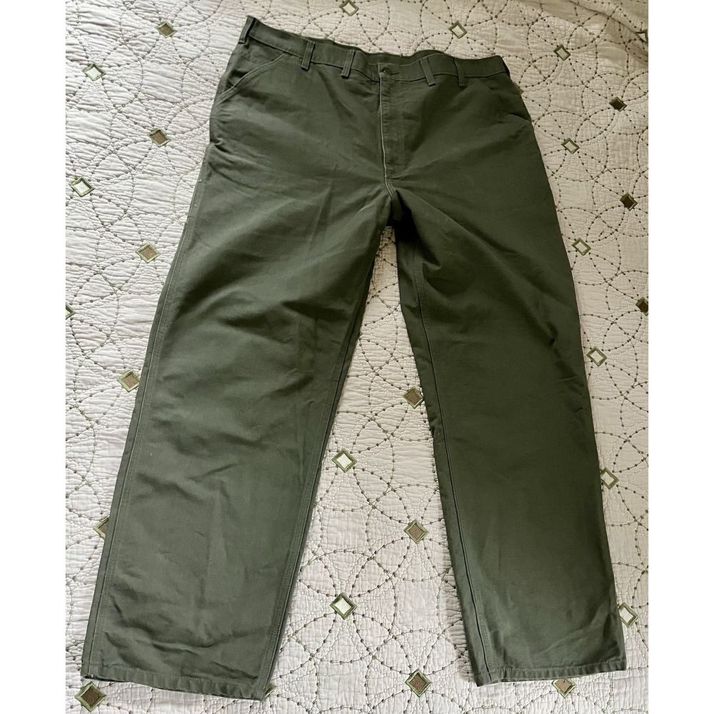 Carhartt B11MOS Original Dungaree Fit Moss Green Canvas Work Pants 44 Mens